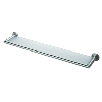 DeLeau LX Mitred Rail Enclosed Glass Shelf, Bright Stainless Steel