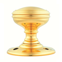 DISCON Delamain DK35 Plain Door Knob on Rose Polished Brass