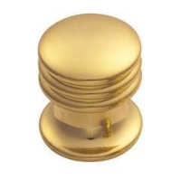 DISCON Fingertip Design 20mm Ringed Cupboard Knob Polished Brass