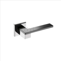 DND Hardware Esa Door Handle on Square Rose Dual Polished Chrome/Black