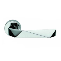 DND Hardware Luxury Door Handle on Round Rose Polished Chrome