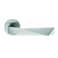 DND Hardware Luxury Door Handle on Round Rose Satin Chrome