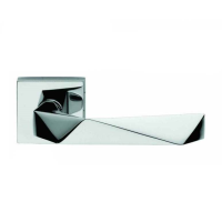 DND Hardware Luxury Door Handle on Square Rose Polished Chrome