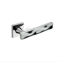 DND Hardware Sike Door Handle on Square Rose Polished Chrome