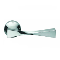 DND Hardware Twist Door Handle on Round Rose Polished Chrome 