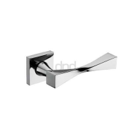 DND Hardware Twist Door Handle on Square Rose Polished Chrome