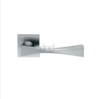 DND Hardware Twist Door Handle on Square Rose Satin Chrome