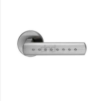 DND Hardware Vita Door Handle on Round Rose Satin Chrome