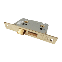 Easi-T 63mm (2.5") Standard Bathroom Mortice Lock Electro Brass