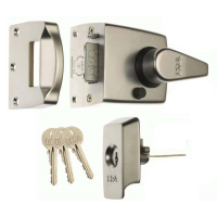 ERA 70mm Narrow British Standard BS3621 Nightlatch Satin Nickel