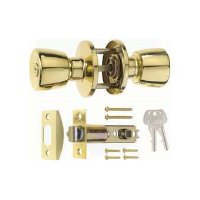 ERA Entrance Lock Door Knob Set Polished Brass