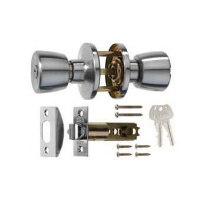 ERA Entrance Lock Door Knob Set Satin Chrome