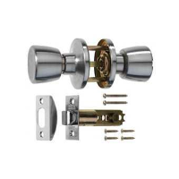 ERA Passage Latch Door Knob Set Satin Chrome