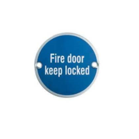 Eurospec 76mm Diameter 'Fire Door Keep Locked' Symbol BSS