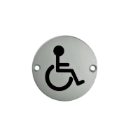 Eurospec 76mm Diameter Disabled Toilet Sign BSS