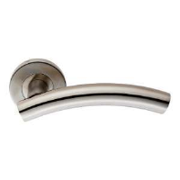 Eurospec CSL1193 19mm Curved Door Handle on Rose Bright Stainless Steel