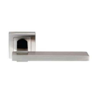 Eurospec Flat Door Handle on Square Rose SSS