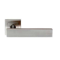 Eurospec Rectangular Door Handle On Rose SSS