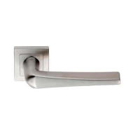 Eurospec Shaped Door Handle on Rose SSS