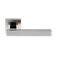 Eurospec Square Door Handle on Rose Dual SSS/BSS