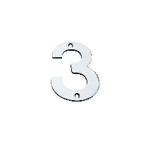 Eurospec SteelWorx 50mm '3' House Number BSS