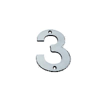 Eurospec SteelWorx 50mm '3' House Number SSS