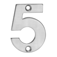 Eurospec SteelWorx 50mm '5' House Number SSS