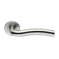 Eurospec SteelWorx SW14 Stainless Steel Curved Door Handle on Rose SSS