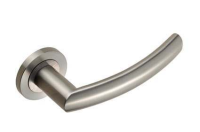 Eurospec SteelWorx SWL Scimitar Door Handle on Rose SSS