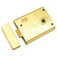 Eurospec Traditional Rim Lock Polished Brass 140mm x 76mm