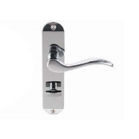 Excel Hardware Foston Door Handle on Bathroom Plate Polished Chrome