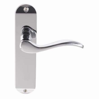 Excel Hardware Foston Door Handle on Latch Plate Polished Chrome