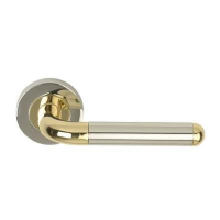 Excel Hardware Orbit Door Handle on Rose Dual Chrome/Brass