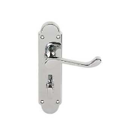 Excel Hardware Osprey Door Handle On Bathroom Plate Polished Chrome