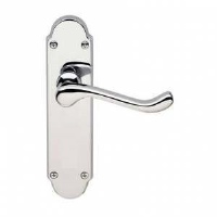 Excel Hardware Osprey Door Handle On Latch Plate Polished Chrome