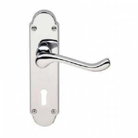 Excel Hardware Osprey Door Handle On Lock Plate Polished Chrome