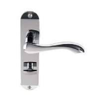 Excel Hardware Stretton Door Handle on Bathroom Plate Polished Chrome