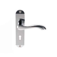 Excel Hardware Stretton Door Handle on Lock Plate Polished Chrome