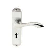 Excel Hardware Stretton Door Handle on Lock Plate Satin Chrome