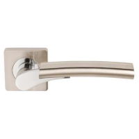 Excel Hardware Ultimo Door Handle on Square Rose Dual Chrome/Nickel