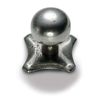 Finesse Fittings 25mm Diameter Cupboard Knob on Plate Natural Pewter