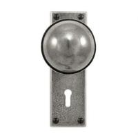 Finesse Fittings Beamish Door Knob on Lock Plate Natural Pewter