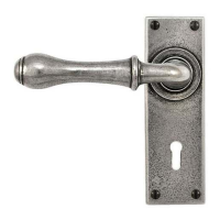 Finesse Fittings Derwent Door Handle on Lock Plate Natural Pewter