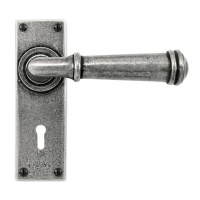 Finesse Fittings Durham Door Handle on Lock Plate Natural Pewter