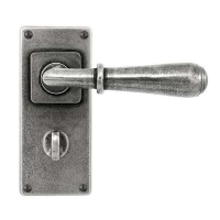 Finesse Fittings Fenwick Door Handle on Jesmond Bathroom Plate Natural Pewter