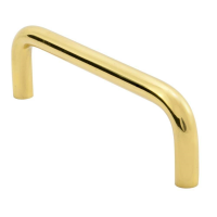 Fingertip Design 104mm D Cupboard Handle Polished Brass