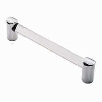 Fingertip Design 116mm Clear Acrylic Bar Cupboard Handle Polished Chrome