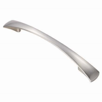 Fingertip Design 140mm Waisted Flat Bow Cupboard Handle Matt Satin Nickel