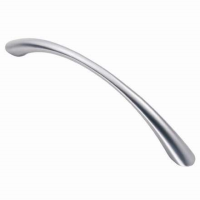 Fingertip Design 142mm Waisted Bow Cupboard Handle Matt Satin Chrome