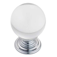 Fingertip Design 27mm Lead Clear Crystal Ball Cupboard Knob Polished Chrome